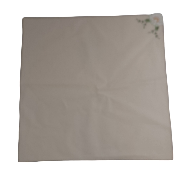 Hand Stitched Corner Floral Embroidery Tan Napkins Set Of 4 - Picture 2 of 5